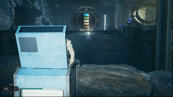 Rescue Zee and open the chest to reveal more Star Wars Jedi Survivor weapon colors and customization options