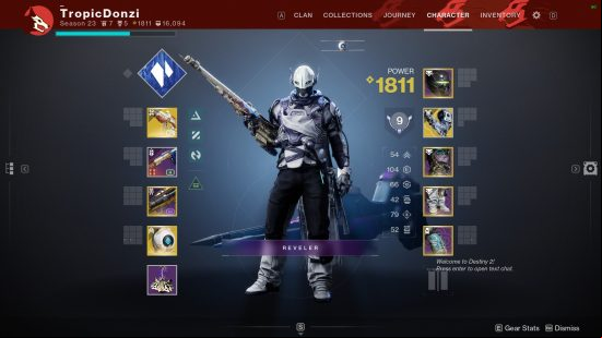 Best Destiny 2 Hunter stasis build character creation screen