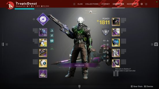 Best Destiny 2 Hunter void build character creation screen