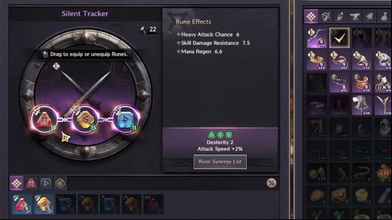 Throne and Liberty Runes types: the Rune UI