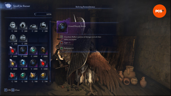 Elden Ring Nightreign Guardian: Relic shop UI